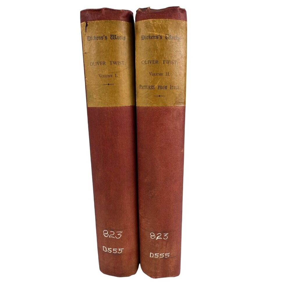1890 Charles Dicken's Oliver Twist Vol I & II Ltd Ed Illustrated Rare Set #293